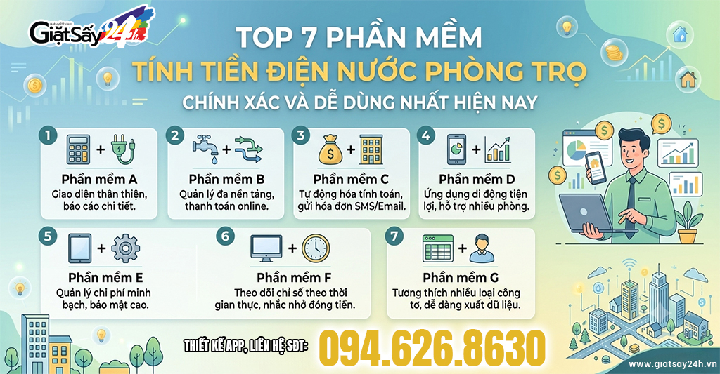 Top 7 phần mềm tính tiền điện nước phòng trọ chính xác và dễ dùng nhất hiện nay